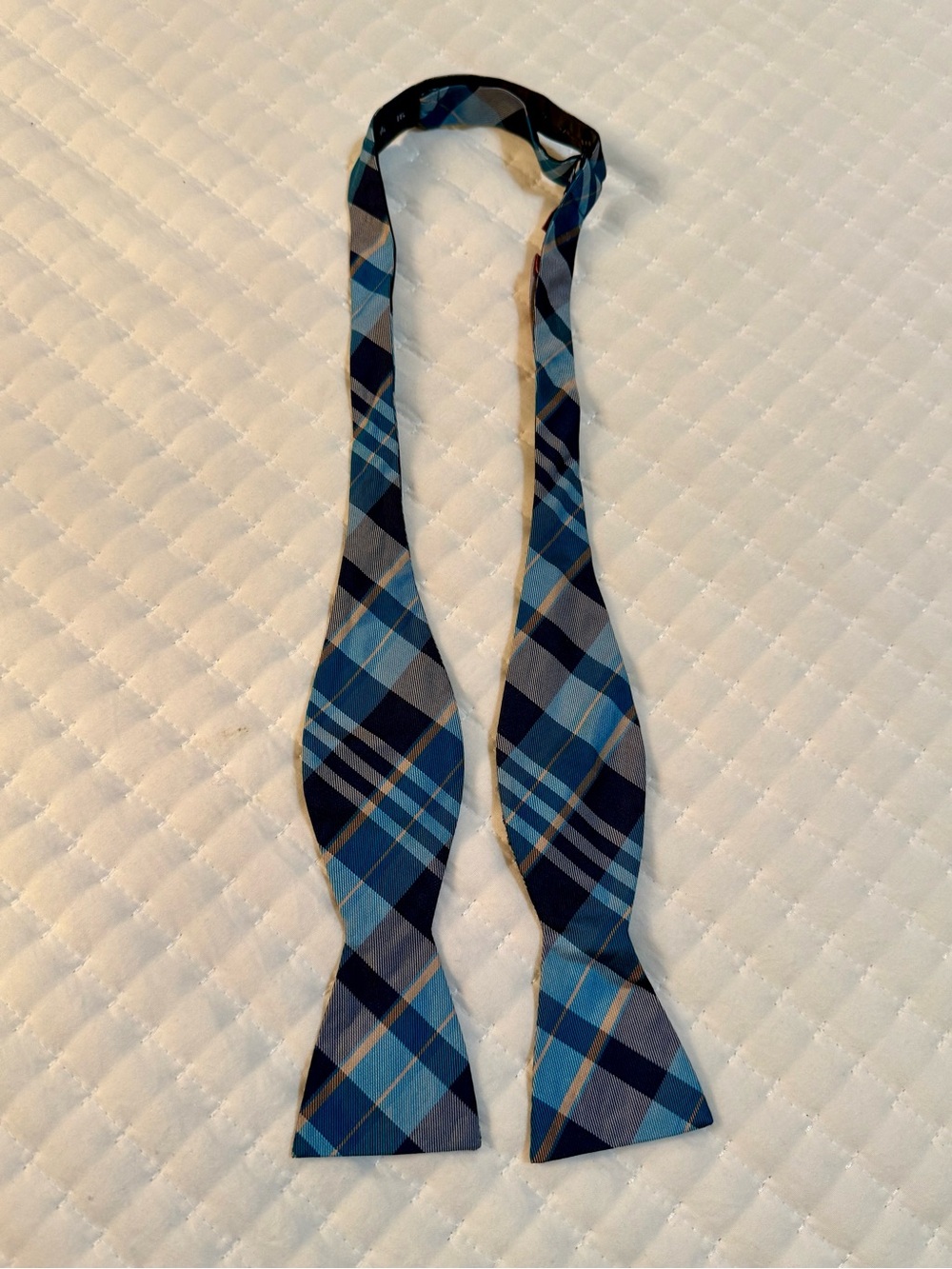 Original Penguin Blue Geometric Silk Tie with Red Label